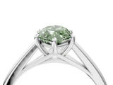 Platinum Fancy Green Marquise  Solitaire Engagement Ring with Four-Prong Setting and Classic Band 4