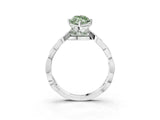 Platinum Fancy Green Marquise  Solitaire Twist Band with Leaf Prong Setting 4