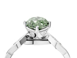 Platinum Fancy Green Marquise  Solitaire Twist Band with Leaf Prong Setting 5