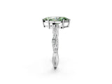 Platinum Fancy Green Marquise  Solitaire Twisted Pave Diamond Ring with Four-Prong Setting_2