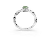 Platinum Fancy Green Marquise  Solitaire Twisted Pave Diamond Ring with Four-Prong Setting_21