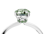 Platinum Fancy Green Oval Cut Diamond Solitaire Ring with Classic Band and Four-Prong Setting_16