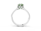 Platinum Fancy Green Oval Cut Diamond Solitaire Ring with Flower Prong Setting and Classic Band_16