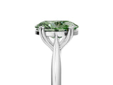 Platinum Fancy Green Oval Cut Solitaire Diamond Ring with Six-Prong Setting and Classic Band_21