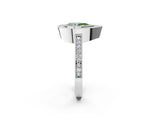 Platinum Fancy Green Pear Cut-Cut Diamond Halo Engagement Ring with Pave Band and Prong Setting_14