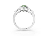 Platinum Fancy Green Pear Cut Cut Halo Diamond Infinity Band with Four-Prong Setting_15