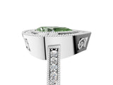 Platinum Fancy Green Pear Cut Cut Halo Pavé Diamond Ring_11