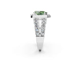 Platinum Fancy Green Pear Cut Cut Halo Split Shank Prong Set Ring_14