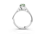 Platinum Fancy Green Pear Cut Diamond Solitaire Engagement Ring with Cathedral Setting and Four-Prong Mount_15