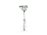 Platinum Fancy Green Pear Cut Diamond Solitaire Ring with Classic Band and Four-Prong Setting_14