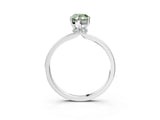 Platinum Fancy Green Pear Cut Diamond Solitaire Ring with Classic Band and Four-Prong Setting_15