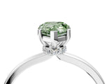 Platinum Fancy Green Pear Cut Diamond Solitaire Ring with Classic Band and Four-Prong Setting_16