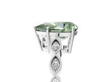 Platinum Fancy Green Pear Cut Solitaire Diamond Ring with Infinity Twist Band and Four-Prong Setting_11