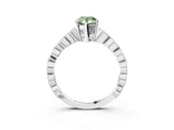 Platinum Fancy Green Pear Cut Solitaire Diamond Ring with Infinity Twist Band and Four-Prong Setting_9