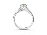 Platinum Fancy Green Pear Cut Solitaire Diamond Ring with Six-Prong Setting and Classic Band_26