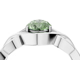 Platinum Fancy Green Pear Cut Solitaire Intertwined Band Prong Setting Ring_10