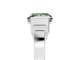 Platinum Fancy Green Princess Cut Brilliant Solitaire Diamond Ring with Channel Set Band and Bar Prong Setting_11