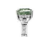 Platinum Fancy Green Princess Cut Brilliant Three-Stone Pave Band with Four-Prong Setting_11