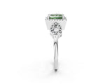 Platinum Fancy Green Princess Cut Cut Halo Diamond Infinity Band with Four-Prong Setting_14