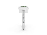 Platinum Fancy Green Princess Cut Cut Halo Pavé Diamond Ring_14