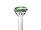 Platinum Fancy Green Princess Cut Diamond Solitaire Engagement Ring with Cathedral Setting and Four-Prong Mount_41