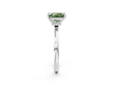 Platinum Fancy Green Princess Cut Diamond Solitaire Ring with Classic Band and Four-Prong Setting_14