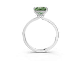 Platinum Fancy Green Princess Cut Diamond Solitaire Ring with Classic Band and Four-Prong Setting_15