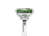 Platinum Fancy Green Princess Cut Diamond Solitaire Ring with Classic Band and Four-Prong Setting_17