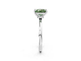Platinum Fancy Green Princess Cut Diamond Solitaire Ring with Classic Band and Four-Prong Setting_38