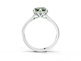 Platinum Fancy Green Princess Cut Diamond Solitaire Ring with Flower Prong Setting and Classic Band_15