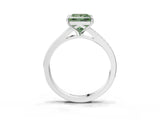 Platinum Fancy Green Princess Cut Diamond Solitaire Ring with Pavé Band and Prong Setting_15