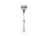Platinum Fancy Green Princess Cut Diamond Solitaire Ring with Thin Band and Prong Setting_2