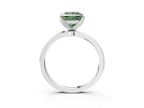 Platinum Fancy Green Princess Cut Diamond Solitaire Ring with Thin Band and Prong Setting_3