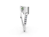 Platinum Fancy Green Princess Cut Solitaire Tension-Set Diamond Split Shank Ring_8