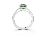 Platinum Fancy Green Princess  Solitaire Diamond Ring with Split Shank and Four-Prong Setting_15