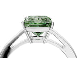 Platinum Fancy Green Princess  Solitaire Diamond Ring with Split Shank and Four-Prong Setting_16