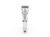 Platinum Fancy Green Radiant  Brilliant Solitaire with Side Stones on a Pave Band and Four-Prong Setting_14