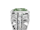 Platinum Fancy Green Radiant Cut Brilliant Milgrain Filigree Diamond Ring with Square Prong Setting_17