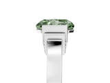 Platinum Fancy Green Radiant Cut Brilliant Solitaire Diamond Ring with Channel Set Band and Bar Prong Setting_59