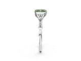 Platinum Fancy Green Radiant Cut Brilliant Three-Stone Pave Band with Four-Prong Setting_8