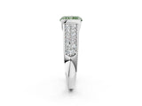 Platinum Fancy Green Radiant Cut Cut Diamond Channel Set Pave Band with Tension Prong Setting_8
