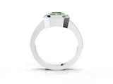 Platinum Fancy Green Radiant Cut-Cut Diamond Halo Engagement Ring with Pave Band and Prong Setting_15