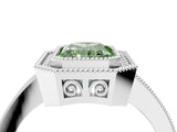 Platinum Fancy Green Radiant Cut Cut Halo Pavé Diamond Ring_16