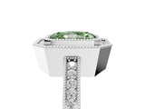 Platinum Fancy Green Radiant Cut Cut Halo Pavé Diamond Ring_17