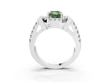 Platinum Fancy Green Radiant Cut Cut Halo Split Shank Prong Set Ring_15