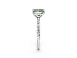 Platinum Fancy Green Radiant Cut Diamond Brilliant Solitaire Ring with Pavé Band and Four-Prong Setting_38