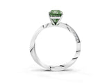 Platinum Fancy Green Radiant Cut Diamond Engagement Ring with Side Stone Accents and Four-Prong Setting_39