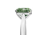 Platinum Fancy Green Radiant Cut Diamond Solitaire Engagement Ring with Cathedral Setting and Four-Prong Mount_17