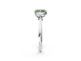 Platinum Fancy Green Radiant Cut Diamond Solitaire Engagement Ring with Classic Band and Four-Prong Setting_14