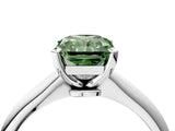 Platinum Fancy Green Radiant Cut Diamond Solitaire Engagement Ring with Classic Band and Four-Prong Setting_16